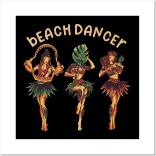 Three dancer beach Posters and Art